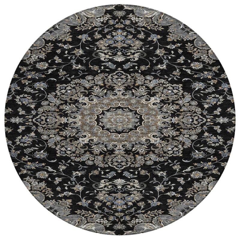 Machine Washable Indoor/ Outdoor Traditional Niko Chantille Rug