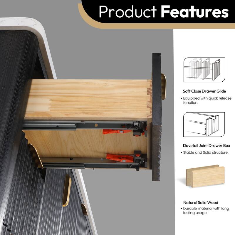 Cadiz Bath Vanity with Composite Stone Top and Mirror