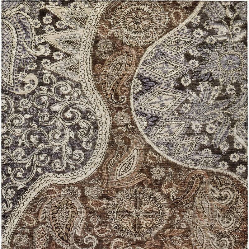 HomeRoots Floral Medallion Transitional Rectangle Outdoor Rug