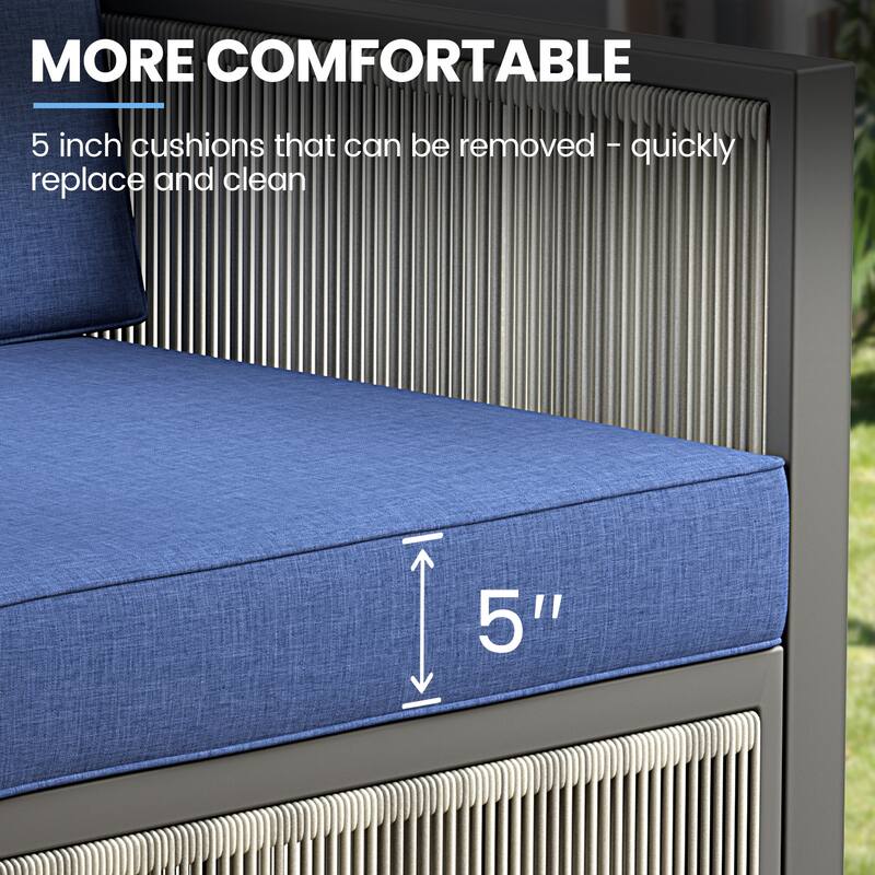 3 Seats Patio Sofa All Weather Wicker Patio Couch