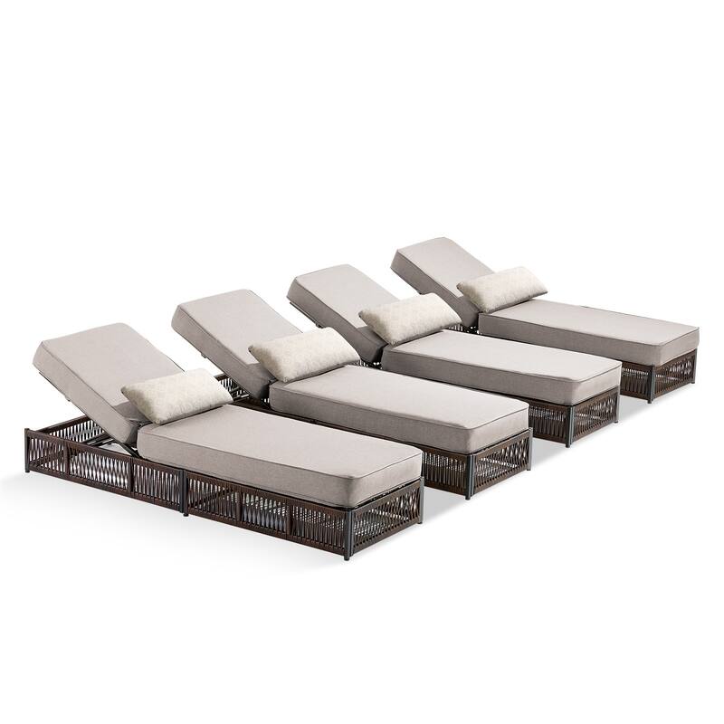 Pocassy Outdoor 5 Inch Reclining Chairs with Adjustable Backrest
