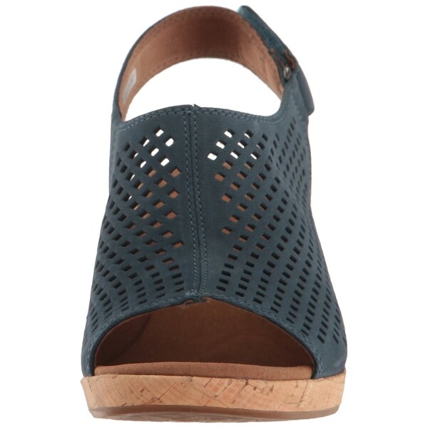 rockport briah perforated leather wedge sandals