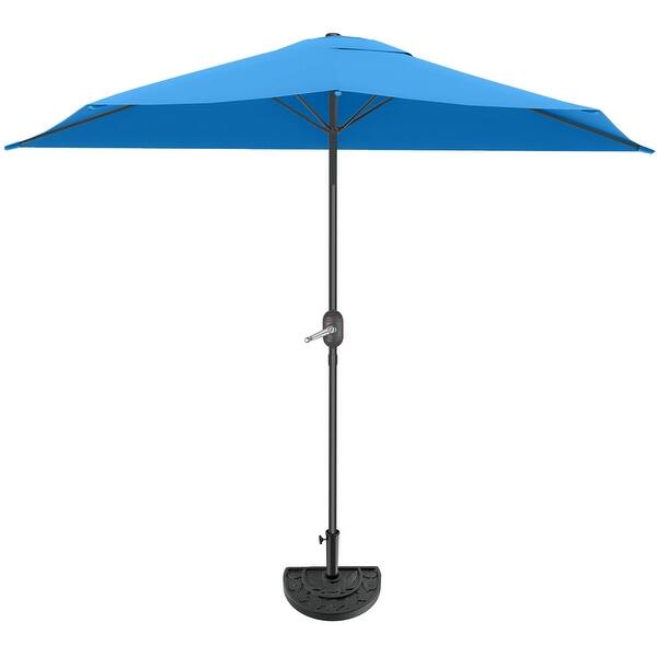buy patio umbrellas ToolCat 9 ft. Patio Market Umbrella Outdoor Waterproof Umbrella with Crank and Push Button Tilt in Red Striped