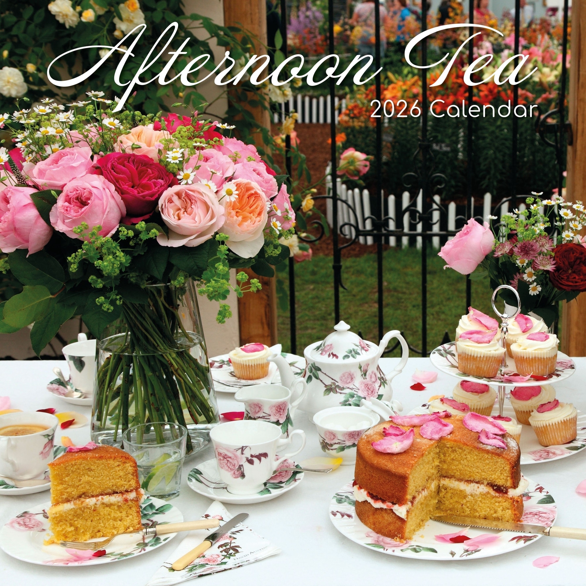 The Gifted Stationery 2026 Square Wall Calendar, Afternoon Tea, 16-Month Food Theme, 12x12 in