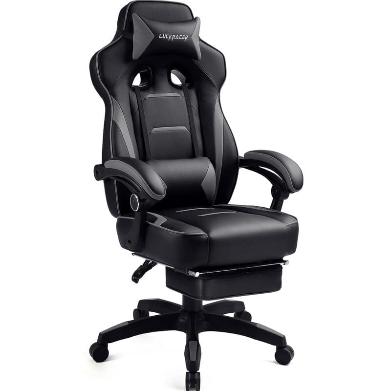 Gaming Chair with Footrest Pu Leather High Back Racing Style ESports