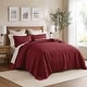 preview thumbnail 3 of 110, Madison Park Quebec Embroidered Reversible Oversized 3-piece Solid Texture Bedspread Quilt Set with Matching Shams