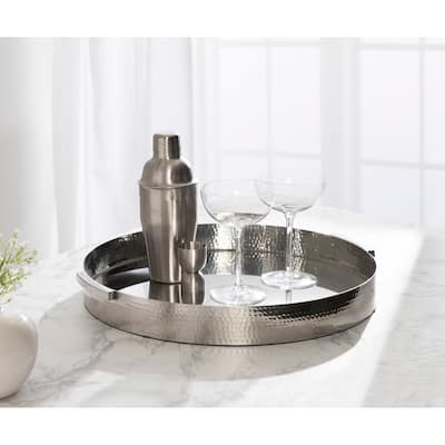 Kate and Laurel Samana Round Metal Tray
