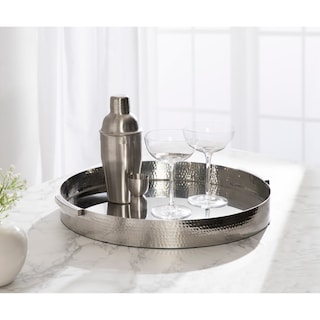 Kate and Laurel Samana Round Metal Tray