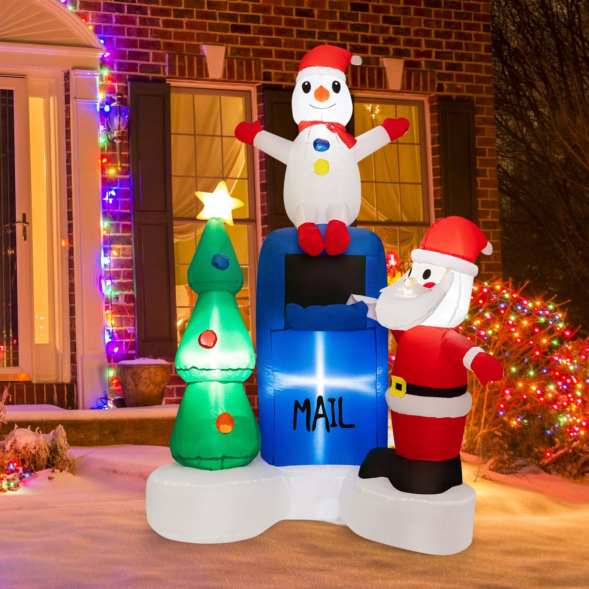 Costway 6FT Inflatable Christmas Lighted Mailbox Santa Claus Snowman - See  Details