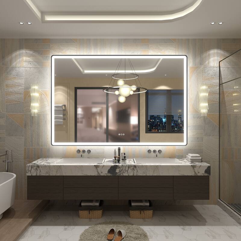 UL Certified Front & Back LED Anti-Fog Tempered Glass Framed Bathroom/Vanity Mirror 3-Year Warranty