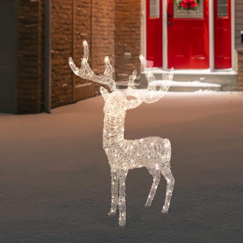 46.5" LED Lighted Commercial Grade Acrylic Reindeer Outdoor Christmas Decoration - Warm White