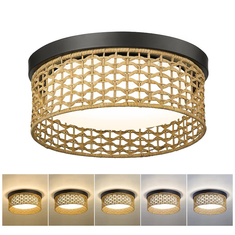 12'' 24W Flush Mount Ceiling Light 3000K/3500K/4000K/5100K/6500K - Black