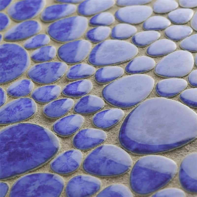 Merola Tile Pebble Blue Cloud 10-3/4" x 10-7/8" Porcelain Floor and Wall Tile