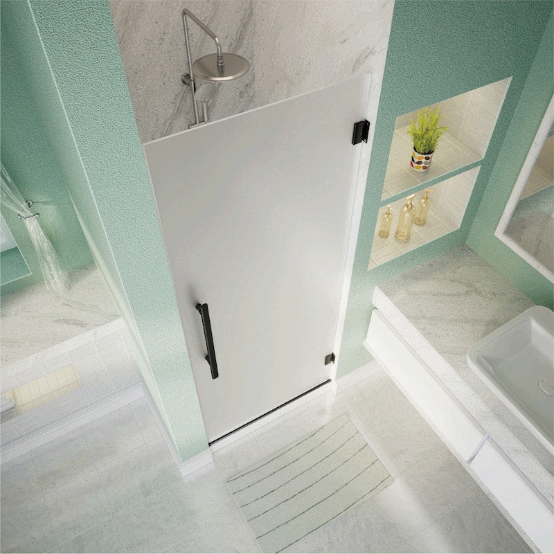 i-Homare 30 in.W x 72 in.H Frameless Pivot Shower Door, 5/16 in SGCC Frosted Tempered Glass
