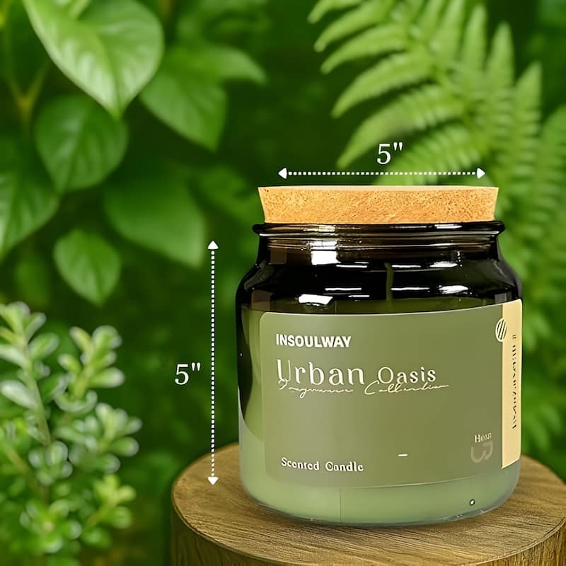 3 Oz Forest Scent Fancy Candle Set of 2 in Green Glass Jar