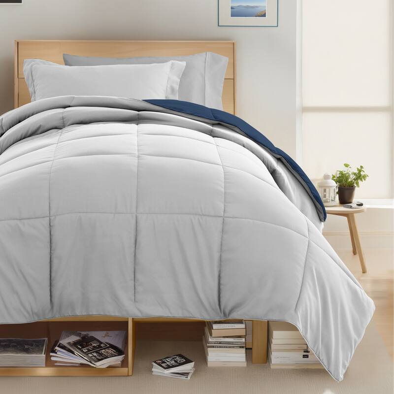 8pc Twin XL Solid Dorm Bedding Bundle