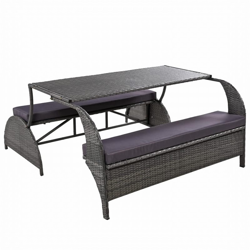 Versatile 3-Piece Outdoor Bistro Set Converts to Table and Seats for Gardens and Lawns