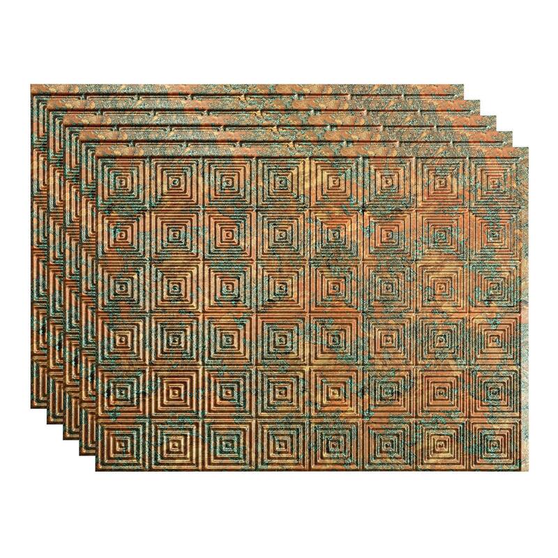 FASÄDE Miniquattro Decorative Vinyl Backsplash Panel - 5 Pack - Copper Fantasy