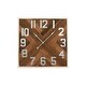 preview thumbnail 1 of 5, Wood and Metal Wall Clock Stained Wood