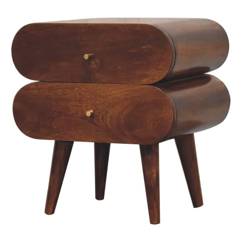 Artisan Furniture Solid Wood Bubble Chestnut Bedside, Brown with Two Drawers