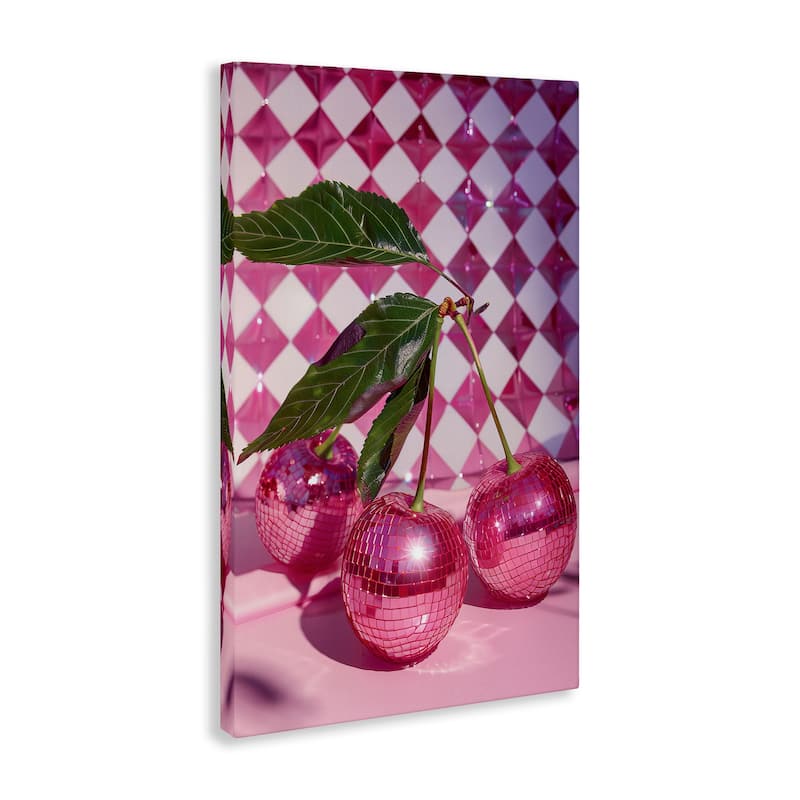 Stupell Groovy Cherry Disco Balls Canvas Wall Art Design By LSR Design Studio