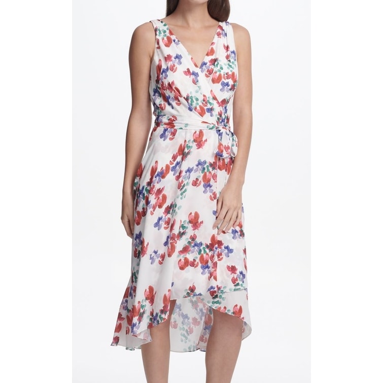 dkny white floral dress