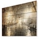 preview thumbnail 3 of 4, Designart 'Night Alley with Lights' Photography Print on Pine Wood - Black