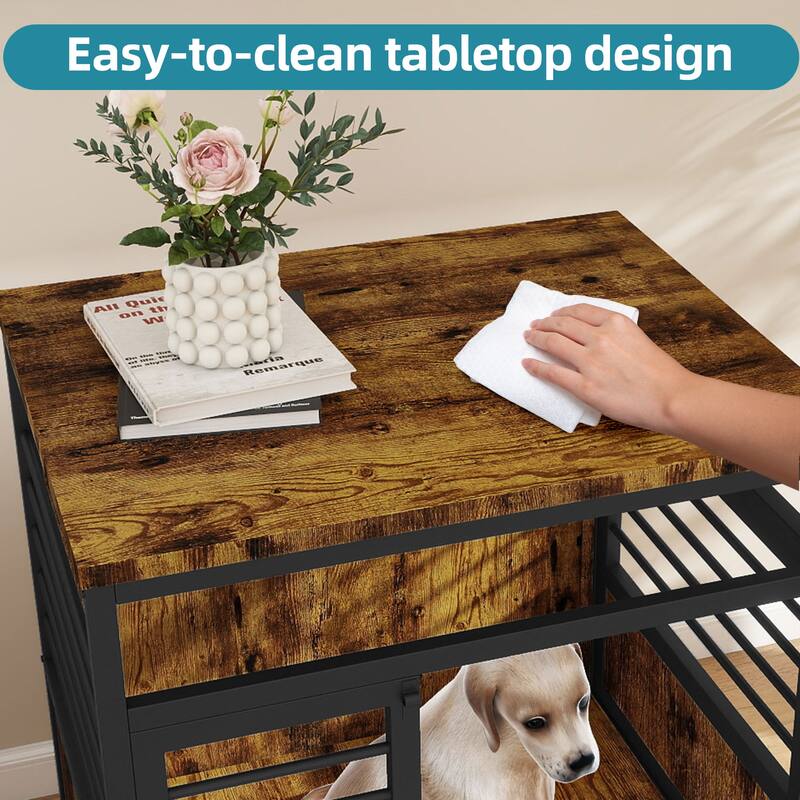 Moasis 24"/31"/39" Wooden Dog Crate Kennel End Table Furniture