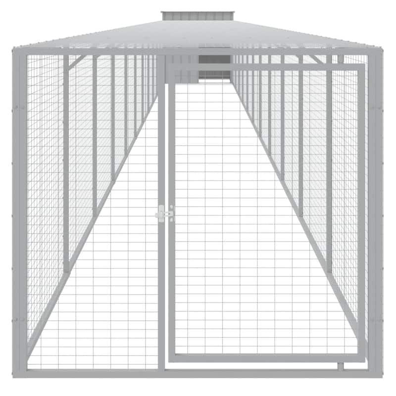 vidaXL Chicken Cage with Run Light Gray/Anthracite multisize Galvanized Steel