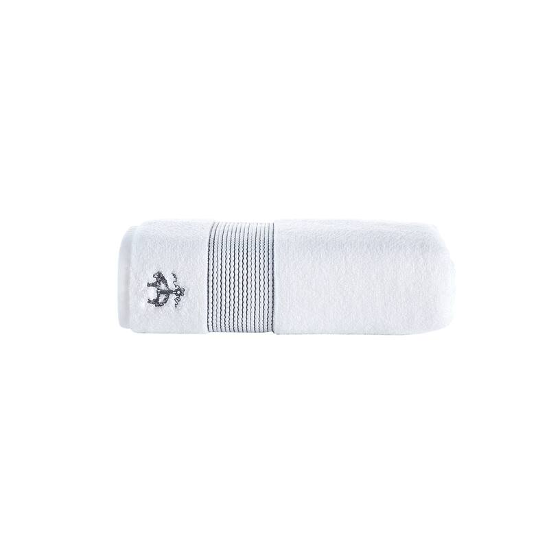 Brooks Brothers Rope Stripe Border Bath Towel - Anthracite