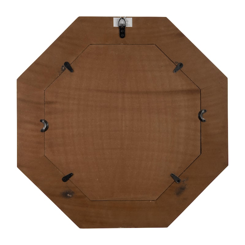 Sagebrook Home Resin 24X24 Octagon Mirror Black/White, Octagon, 24"H, Striped - 24.0" x 1.0" x 24.0"