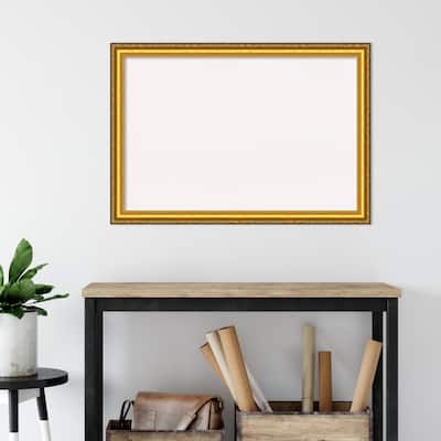 Colonial Embossed Gold Wood Framed White Corkboard Bulletin Board