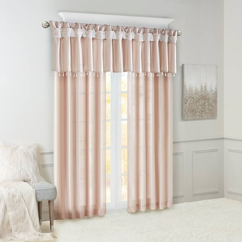Twist Tab Window Curtain Panel - Blush-Only 1 Pc Panel - 95 Inches
