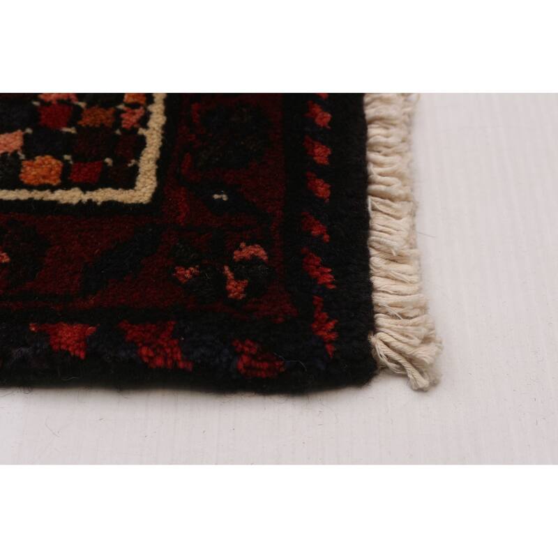 ECARPETGALLERY Hand-knotted Andelz Black, Red Wool Rug - 3'4 x 13'8