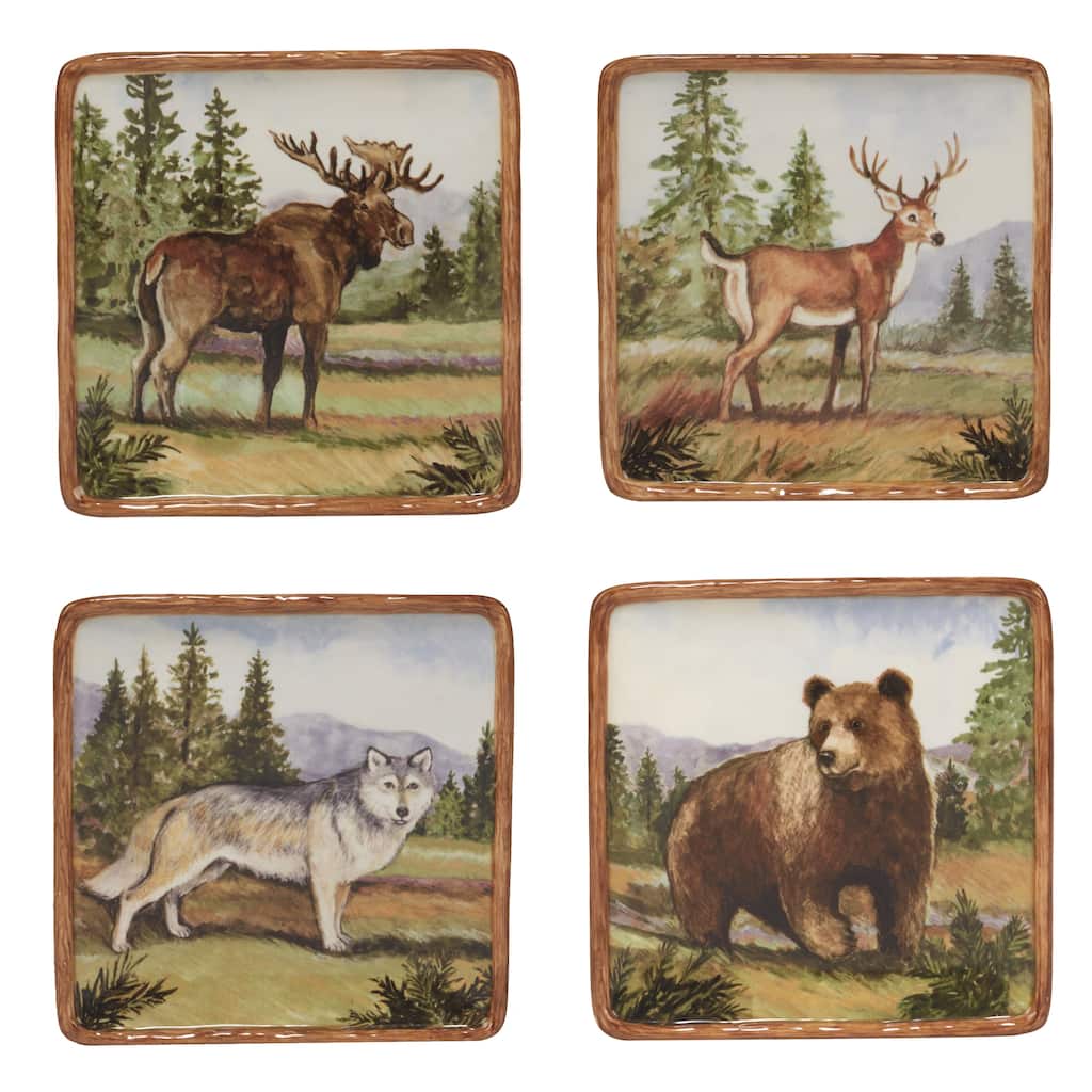 Certified International Mountain Summit 6" Luncheon/Canape Plate, Set of 4
