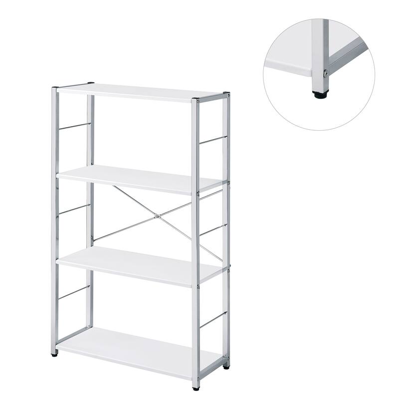 Modern 4 Tier Bookshelf in White