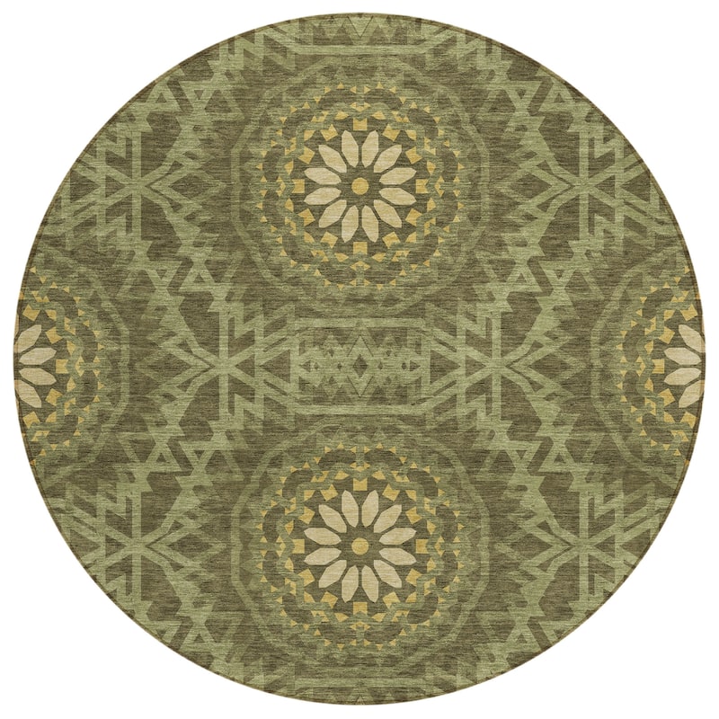 Machine Washable Indoor/ Outdoor Chantille Boho Global Rug