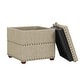 preview thumbnail 26 of 58, Adeco Fabric Square Storage Ottoman with Tray