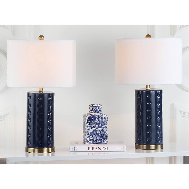 SAFAVIEH Lighting 26-inch Navy Roxanne Table Lamp (Set of 2)