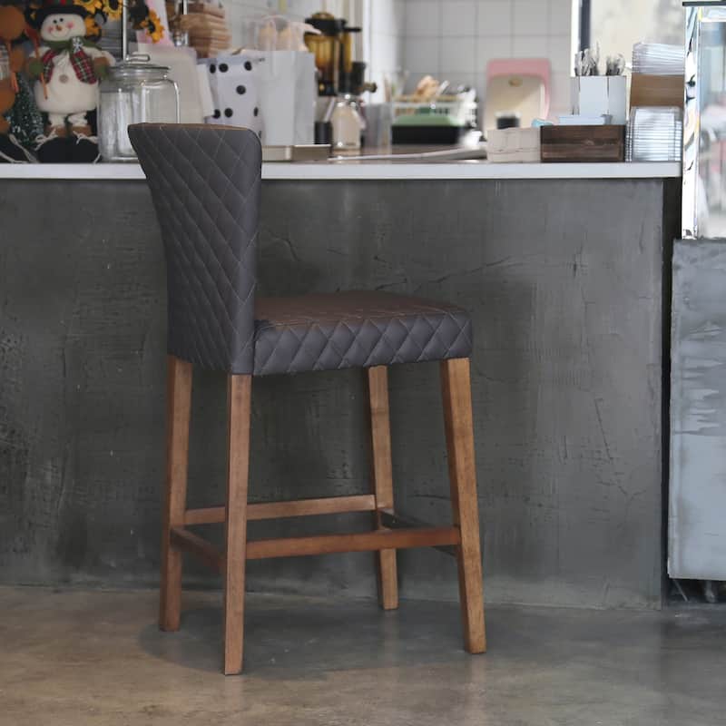 NPD Furniture Albie Diamond Stitching Faux Leather Counter Stool