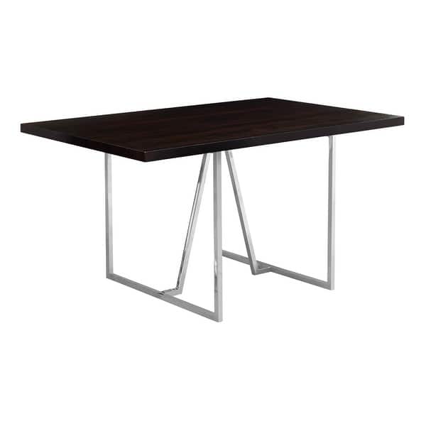 Monarch Specialties I 106 60 Inch Wide Dining Table With Chrome Legs Overstock 23100164