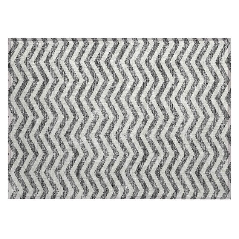 Machine Washable Indoor/ Outdoor Chantille Chevron Stripe Rug