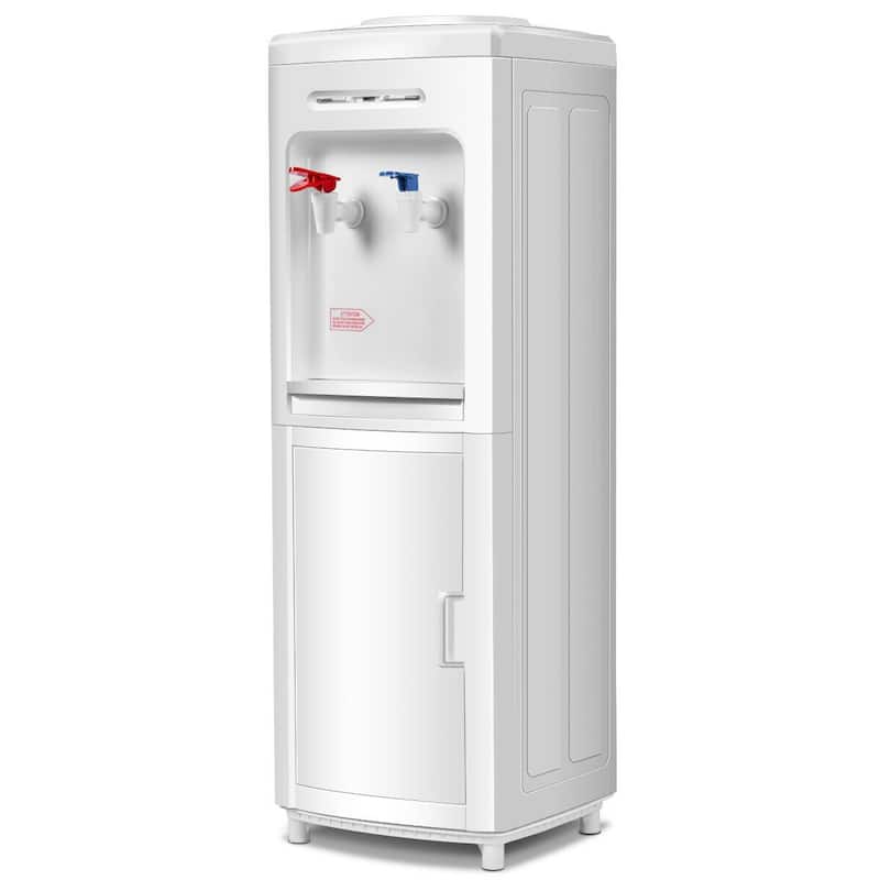 Gymax 5 Gallon Top Loading Hot & Cold Water Dispenser Cooler w/ - White