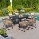 preview thumbnail 26 of 32, 7/9/11PC Outdoor Aluminum Expandable Patio Dining Sets Table with Wicker Chair