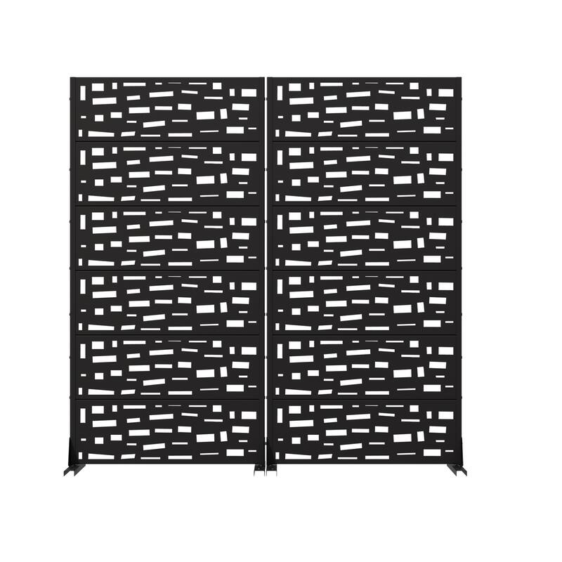 Outdoor Metal Privacy Screen Fence Panel Set of 2