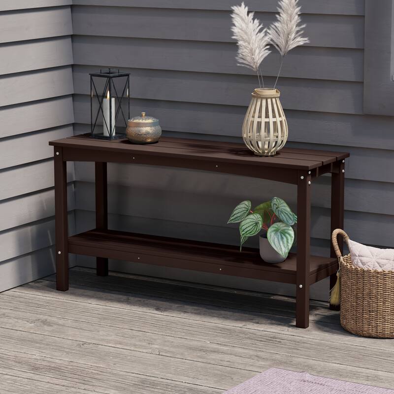 Laguna Hdpe All Weather Outdoor Patio Two Shelf Table