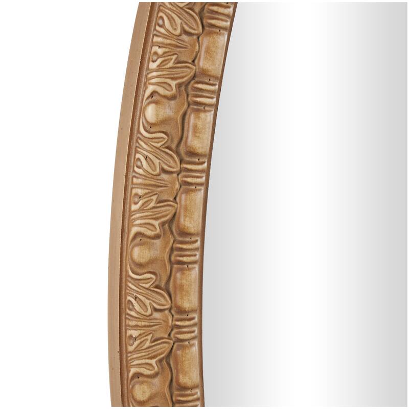 Brown Wooden Ribbed Wall Mirror