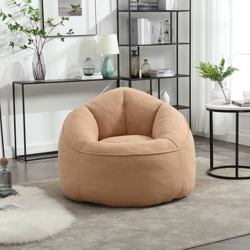 Compressed Foam Bean Bag Chair with Footrest - Plush Lounger for Modern Living Spaces