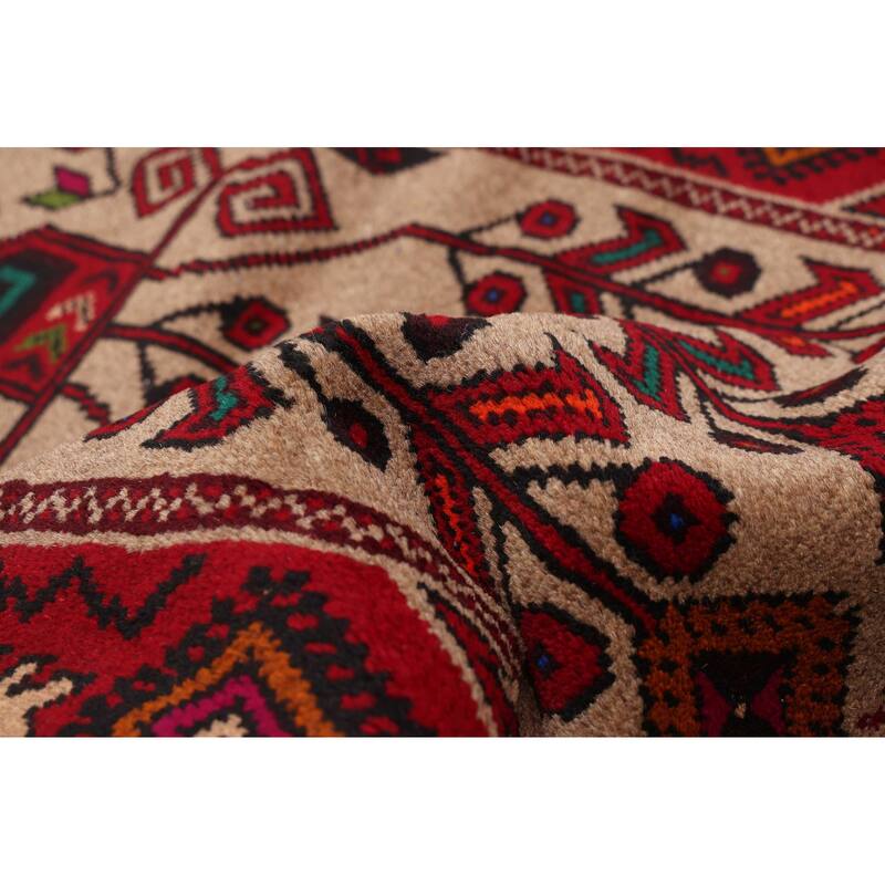 ECARPETGALLERY Hand-knotted Baluch Tan Wool Rug - 3'5 x 6'0