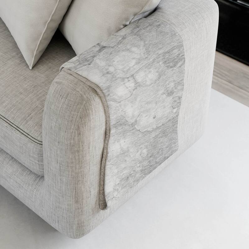 Premium Machine Washable Abstract Modern Sherpa Throw Blanket - Silver - 4'2" x 5'10"